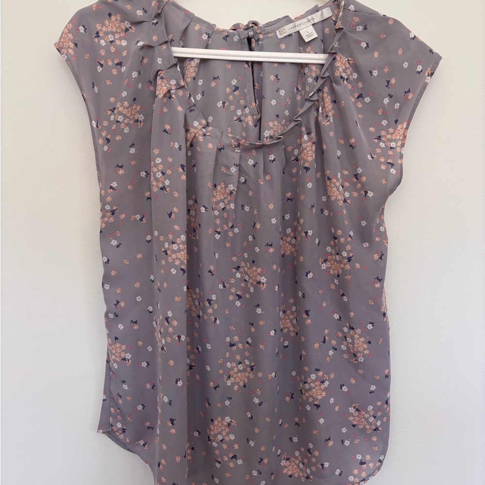 Floral Gray Women's Blouse